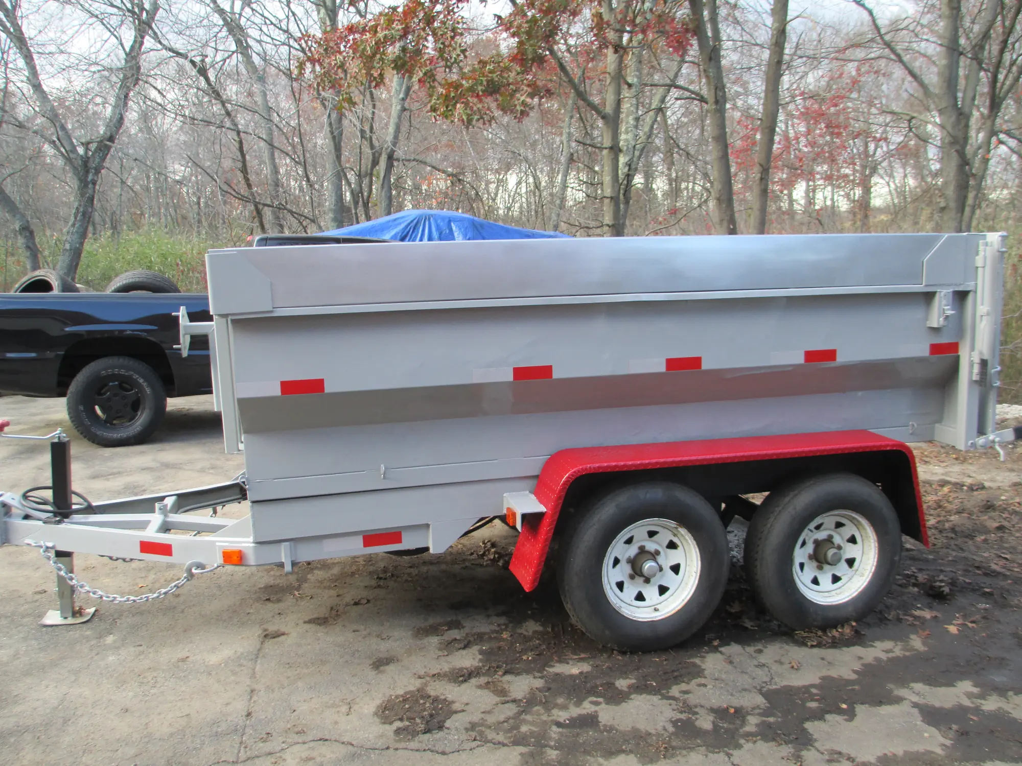 Dump trailer bed and side panels after restoration